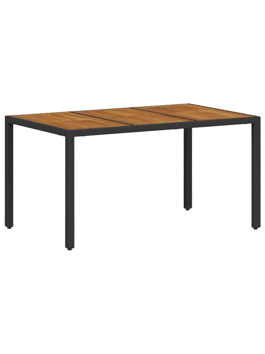 Dārza ēdamgalds 7 pcs melns un koks 150 x 90 x 75 cm poliratāns