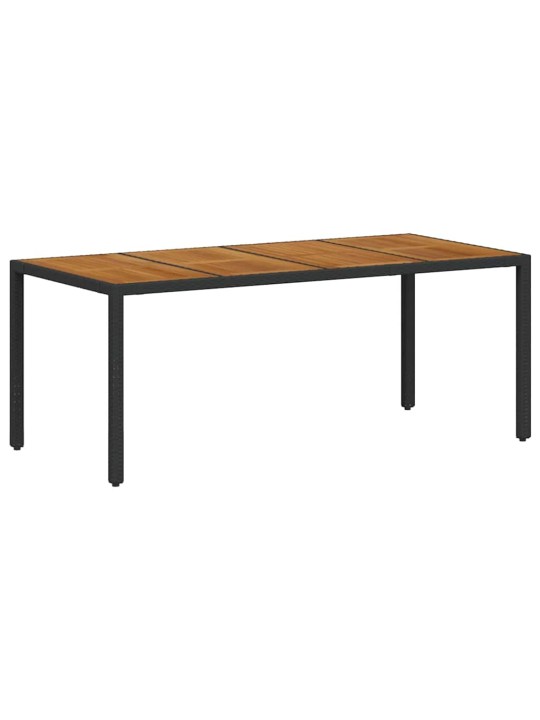 Dārza ēdamgalds 7 pcs melna 190 x 90 x 75 cm poliratāns