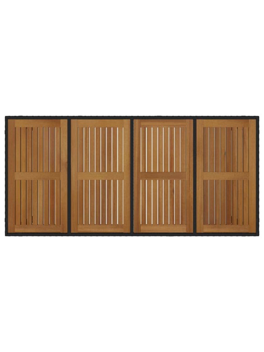 Dārza ēdamgalds 7 pcs melna 190 x 90 x 75 cm poliratāns
