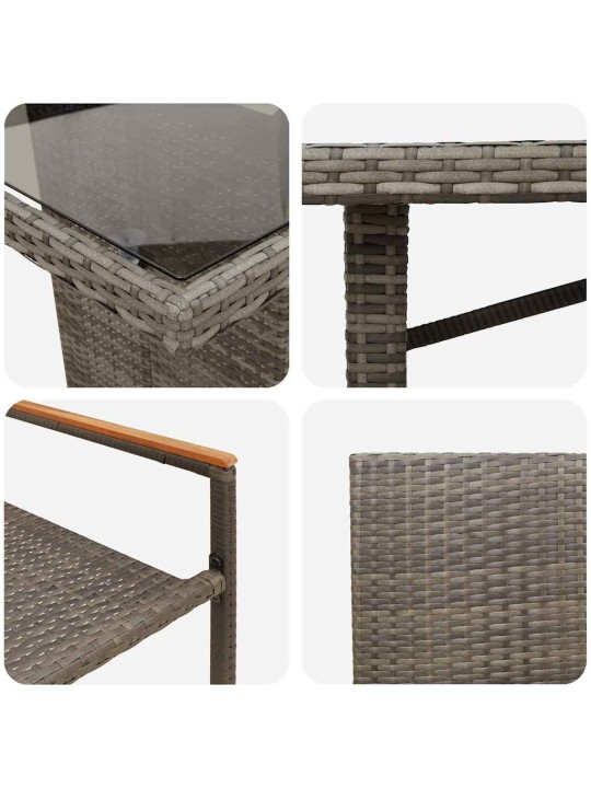 Dārza ēdamgalds 7 pcs pelēka 190 x 80 x 75 cm poliratāns