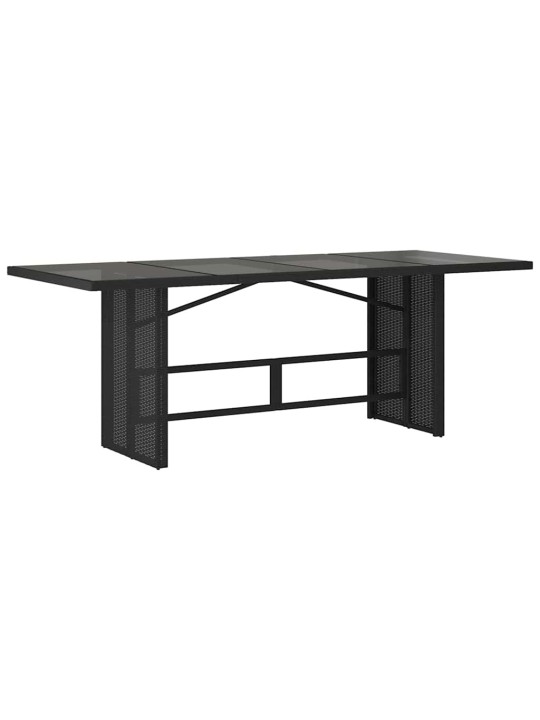 Dārza ēdamgalds 9 pcs melna 190 x 80 x 75 cm poliratāns