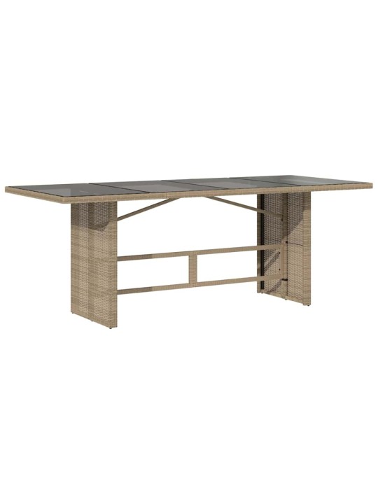 Dārza ēdamgalds 9 pcs bēša 190 x 80 x 75 cm poliratāns
