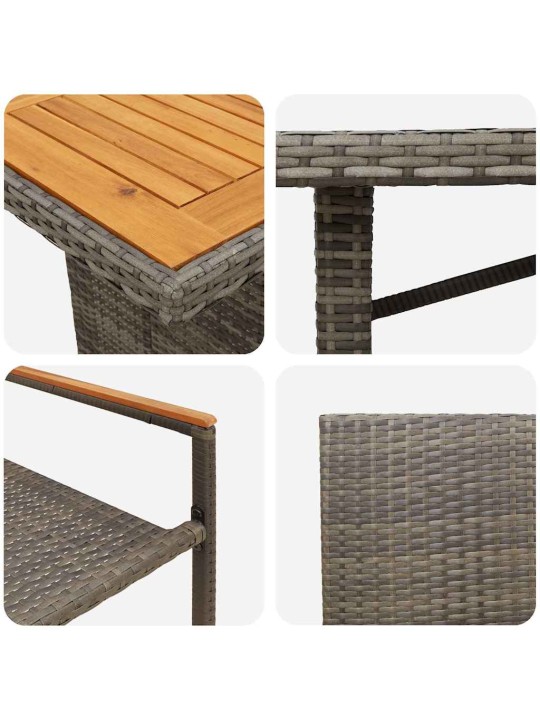 Dārza ēdamgalds 7 pcs pelēka 190 x 80 x 75 cm poliratāns