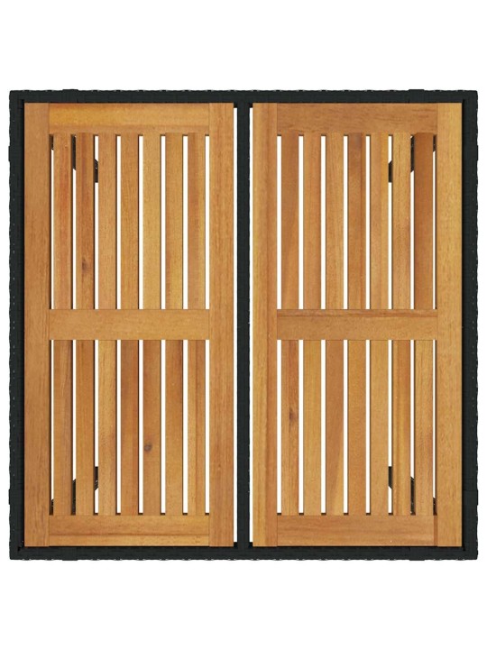 Dārza ēdamgalds 3 pcs melna 90 x 90 x 75 cm poliratāns