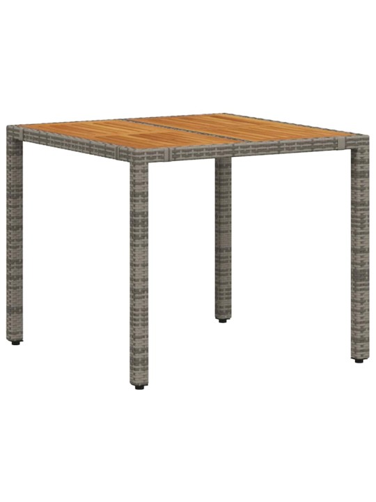 Dārza ēdamgalds 3 pcs pelēka 90 x 90 x 75 cm poliratāns
