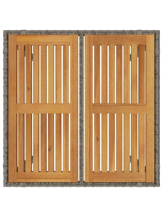 Dārza ēdamgalds 3 pcs pelēka 90 x 90 x 75 cm poliratāns