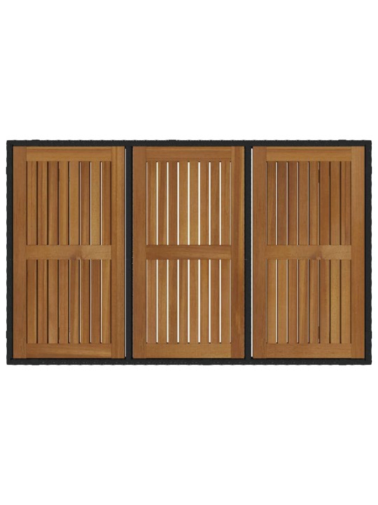 Dārza ēdamgalds 5 pcs melna 150 x 90 x 75 cm poliratāns