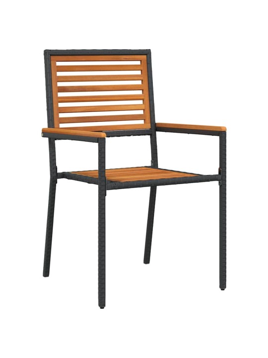 Dārza ēdamgalds 11 pcs melna 240 x 90 x 75 cm poliratāns