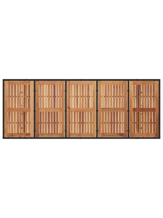 Dārza ēdamgalds 11 pcs melna 240 x 90 x 75 cm poliratāns
