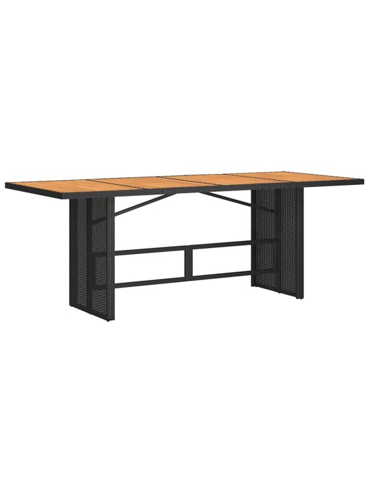 Dārza ēdamgalds 5 pcs melna 190 x 80 x 75 cm poliratāns
