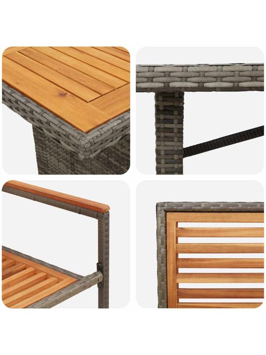 Dārza ēdamgalds 7 pcs pelēka 190 x 80 x 75 cm poliratāns