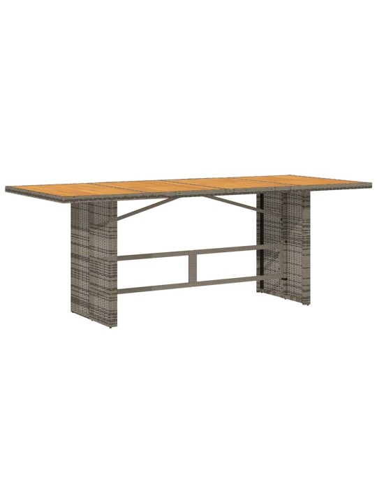 Dārza ēdamgalds 7 pcs pelēka 190 x 80 x 75 cm poliratāns