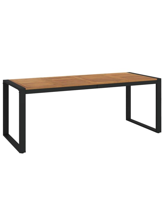 Dārza ēdamgalds 9 pcs pelēks un koks 200 x 80 x 75 cm