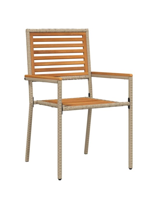 Dārza ēdamgalds 9 pcs bēša 200 x 80 x 75 cm poliratāns