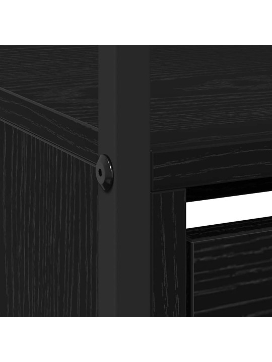 Apavu skapis melns ozols 100 x 34 x 112 cm inženierijas koks