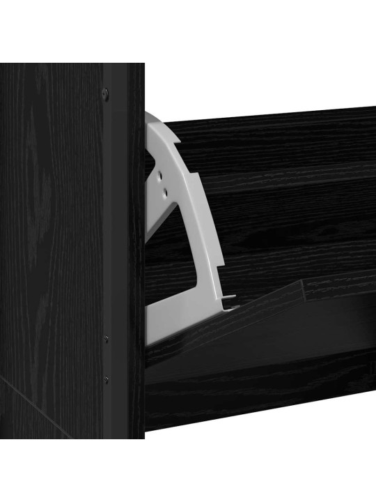 Apavu skapis melns ozols 100 x 34 x 112 cm inženierijas koks