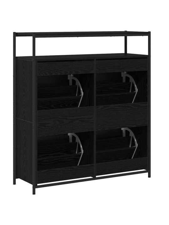 Apavu skapis melns ozols 100 x 34 x 112 cm inženierijas koks