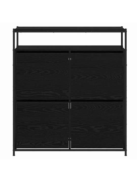 Apavu skapis melns ozols 100 x 34 x 112 cm inženierijas koks