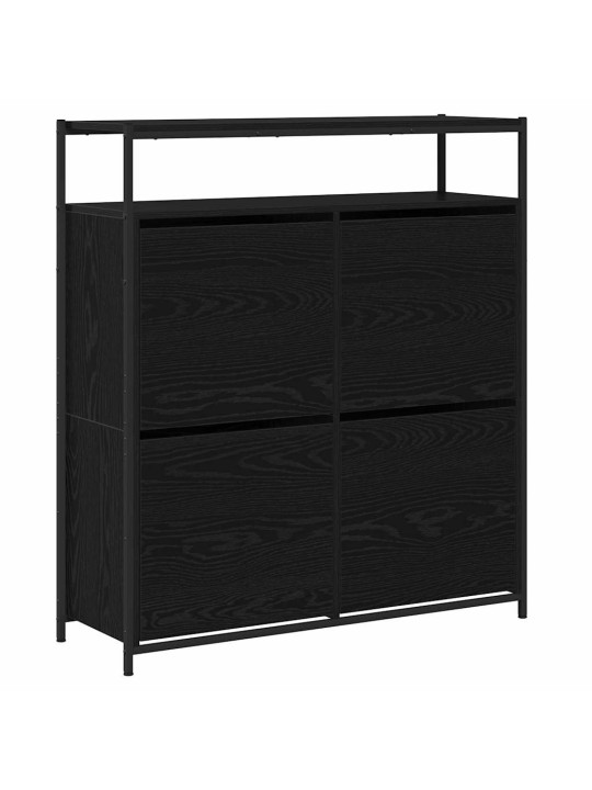 Apavu skapis melns ozols 100 x 34 x 112 cm inženierijas koks