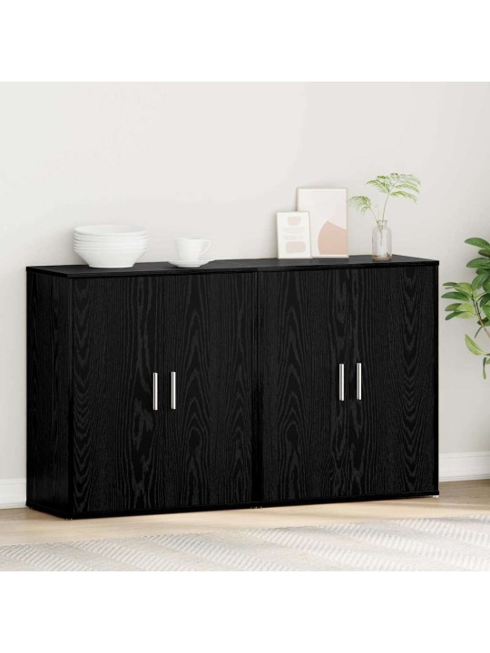 Augstais skapītis 2 pcs melns ozols 60 x 31 x 70 cm