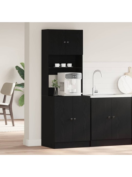 Virtuves skapis melns ozols 60 x 50 x 180 cm inženierijas koks