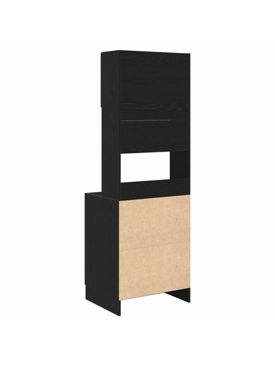 Virtuves skapis melns ozols 60 x 50 x 180 cm inženierijas koks