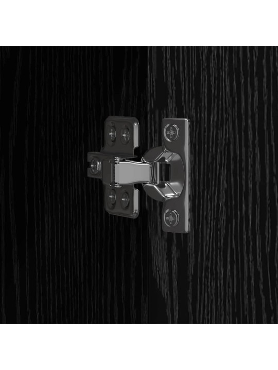 Biroja skapis 2 pcs melns ozols 60 x 32 x 153 inženierijas koks