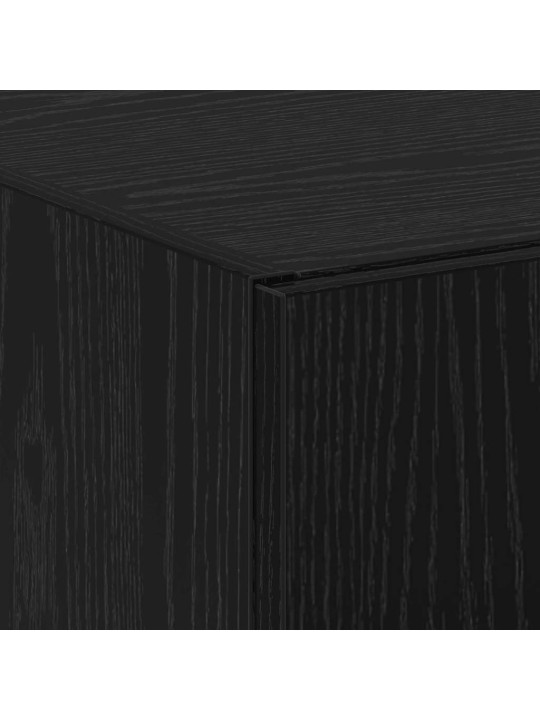 Biroja skapis 2 pcs melns ozols 60 x 32 x 153 inženierijas koks