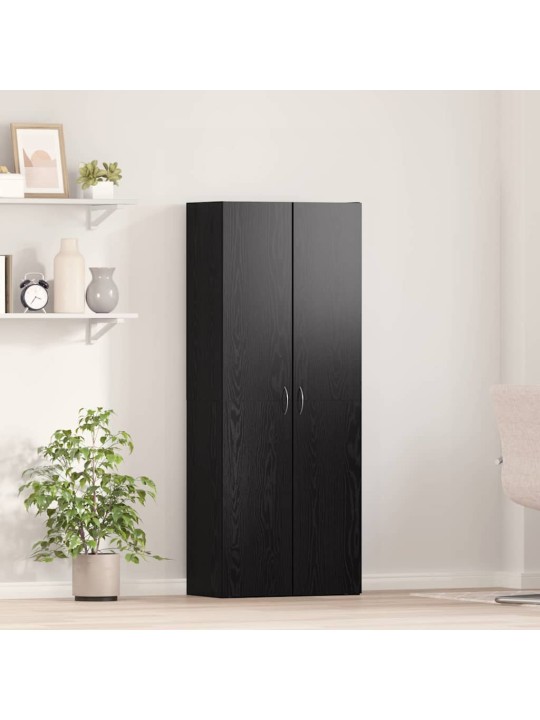 Biroja skapis 2 pcs melns ozols 60 x 32 x 153 inženierijas koks