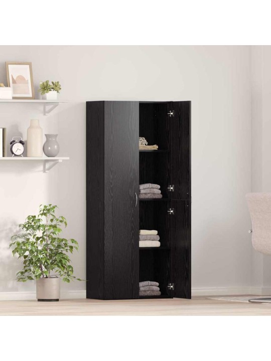 Biroja skapis 2 pcs melns ozols 60 x 32 x 153 inženierijas koks