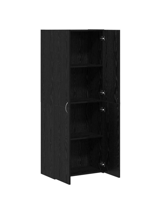 Biroja skapis 2 pcs melns ozols 60 x 32 x 153 inženierijas koks