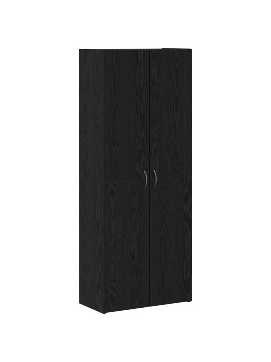 Biroja skapis 2 pcs melns ozols 60 x 32 x 153 inženierijas koks
