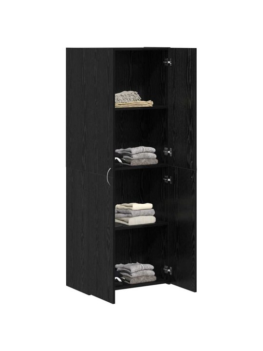 Biroja skapis 2 pcs melns ozols 60 x 32 x 153 inženierijas koks