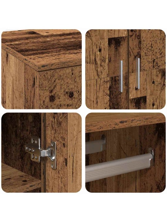 Augstais skapītis vecs koks 80 x 39 x 178 cm inženierijas koks
