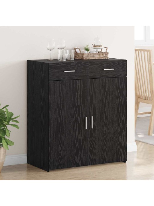 Skapītis melns ozols 80 x 42.5 x 93.5 cm inženierijas koks