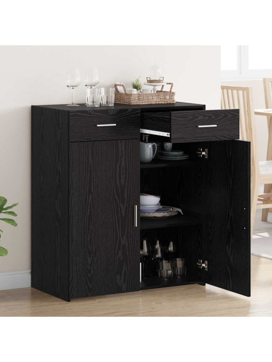 Skapītis melns ozols 80 x 42.5 x 93.5 cm inženierijas koks