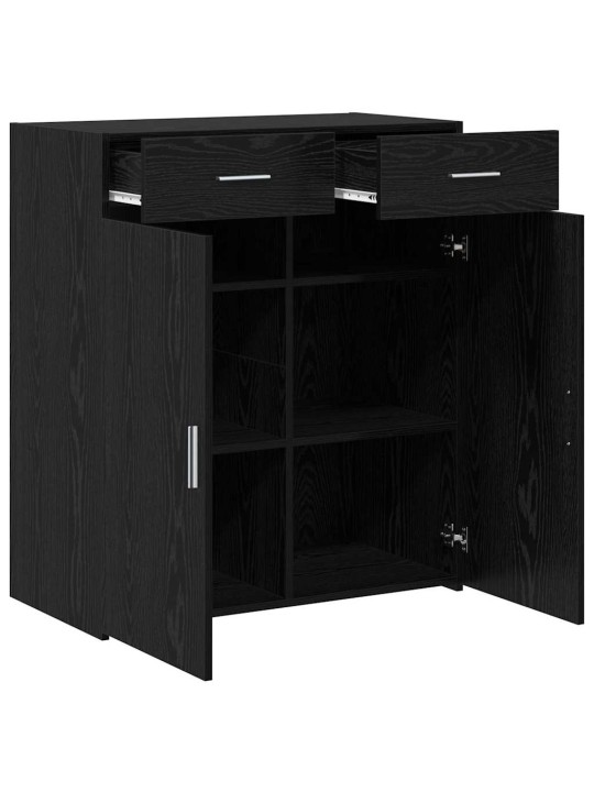 Skapītis melns ozols 80 x 42.5 x 93.5 cm inženierijas koks