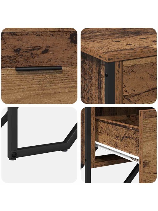 Atvilktņu skapis ar atvilktni vecs koks 91 x 35.5 x 74.5 cm