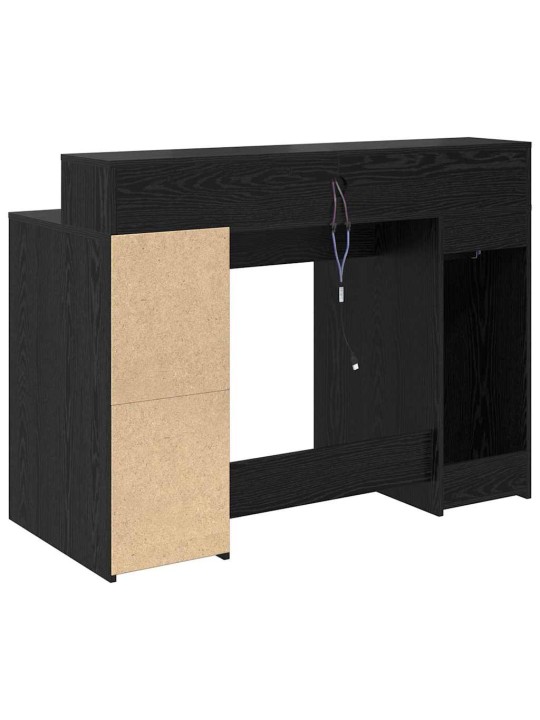 Galds ar plauktu melns ozols 120 x 55 x 91 cm inženierijas koks