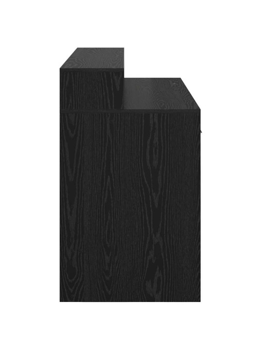 Galds ar plauktu melns ozols 120 x 55 x 91 cm inženierijas koks