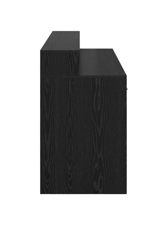 Galds ar plauktu melns ozols 160 x 55 x 91 cm inženierijas koks