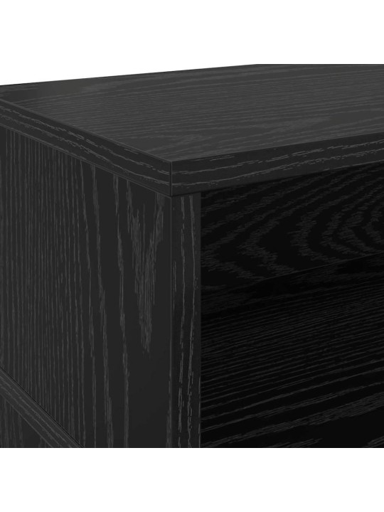 Galds ar plauktu melns ozols 200 x 55 x 91 cm inženierijas koks