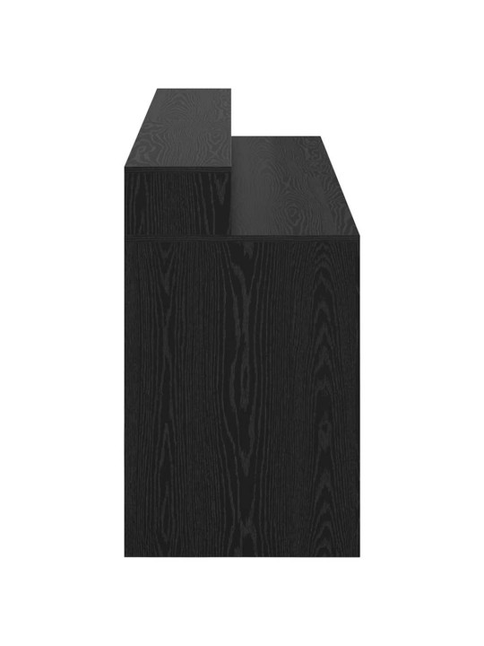 Galds ar plauktu melns ozols 200 x 55 x 91 cm inženierijas koks