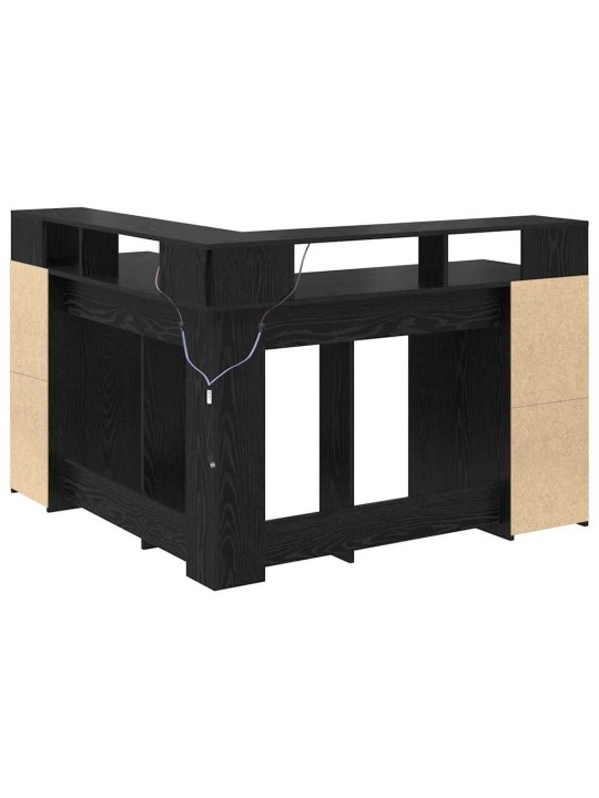 Galds melns ozols 130 x 130 x 91 cm inženierijas koks