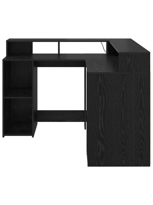Galds melns ozols 130 x 130 x 91 cm inženierijas koks