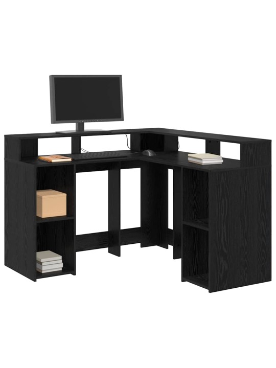 Galds melns ozols 130 x 130 x 91 cm inženierijas koks