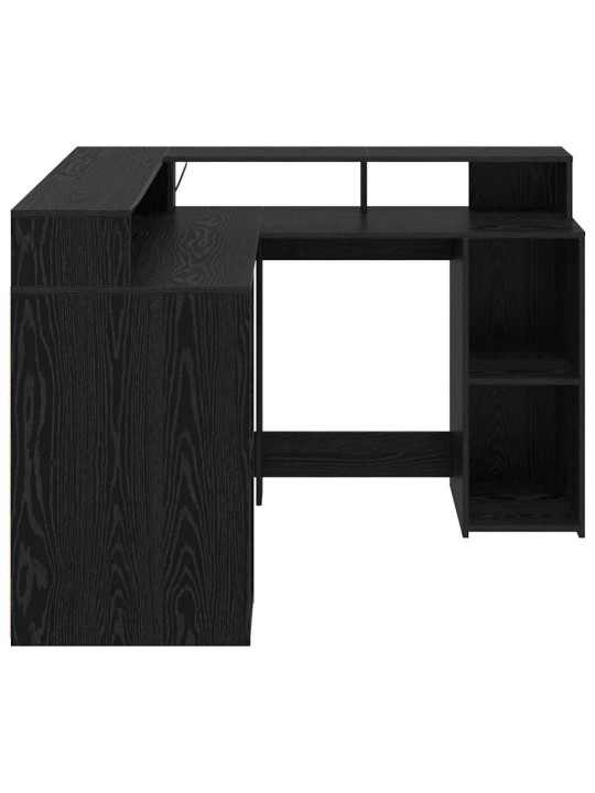 Galds melns ozols 130 x 130 x 91 cm inženierijas koks