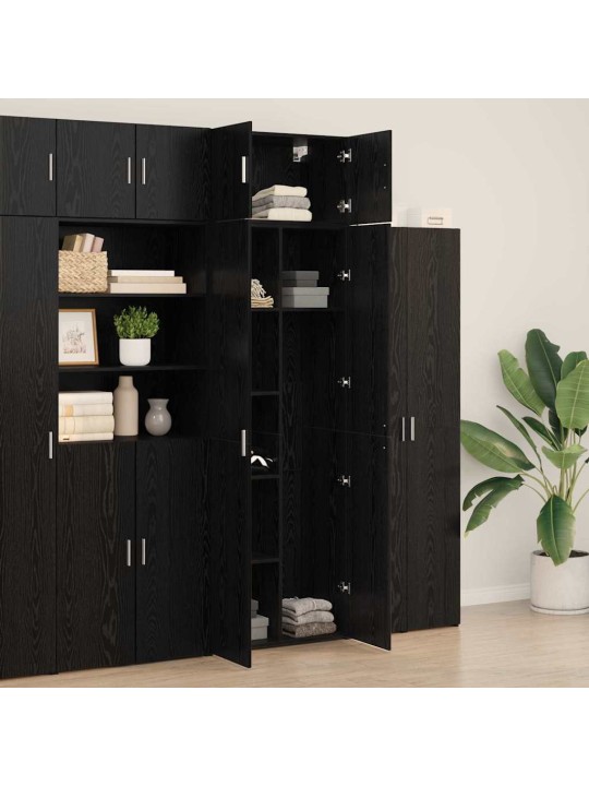 Skapītis melns ozols 70 x 42.5 x 225 cm inženierijas koks