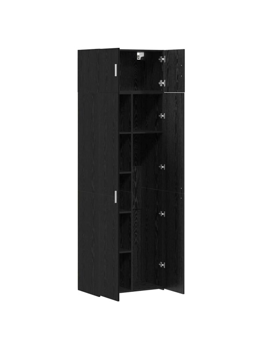 Skapītis melns ozols 70 x 42.5 x 225 cm inženierijas koks