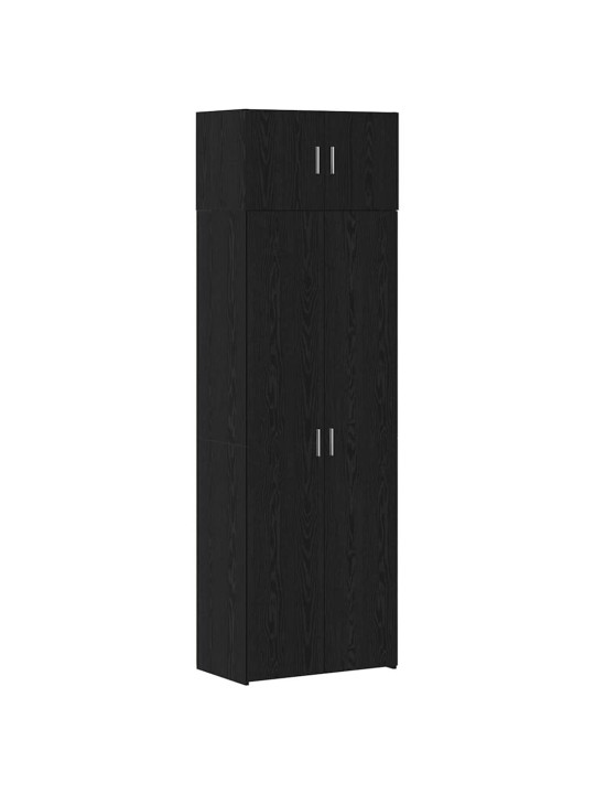 Skapītis melns ozols 70 x 42.5 x 225 cm inženierijas koks